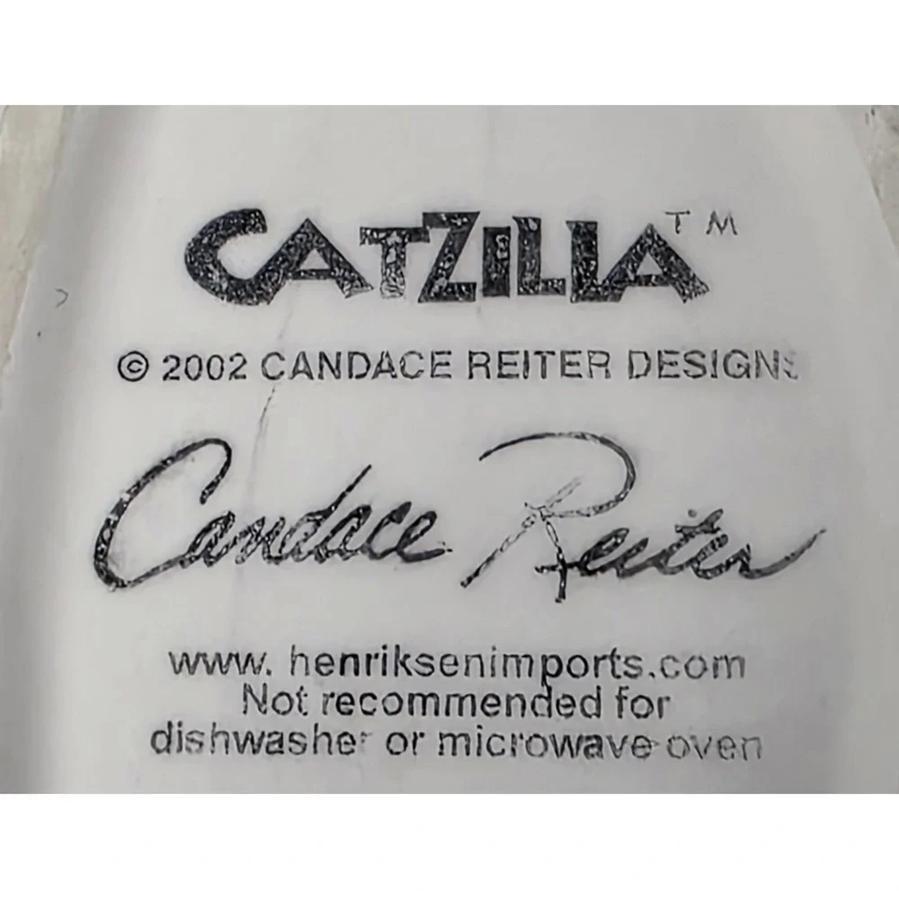 Very CollectibleCandace Reiter Designs Catzilla Cat Spoon Rest/ 2002 Hard Find